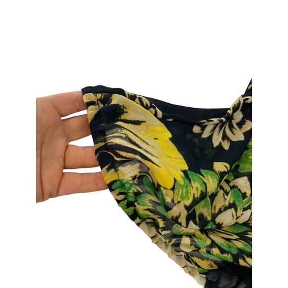 Banana Republic Floral Long Sleeve Bohemian Minimalist Coastal Grandma Blouse - Picture 7 of 8